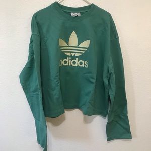 Adidas teal and gold sweatshirt